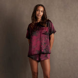 Lunya Pajamas Lunya x Rosandich Washable Silk Tee Short Set - #Rouge Reverie